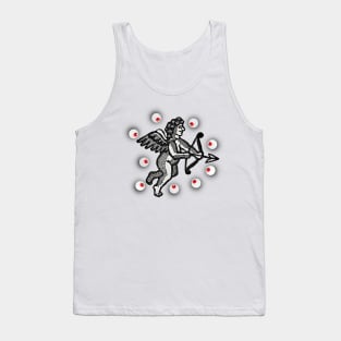 Cupid Boy angel pushing the terrestrial globe Tank Top